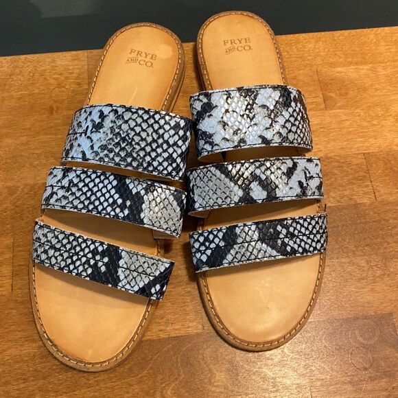 Frye & Co. Leather Evie 3 Band Slide Size 9 Never worn! - Picture 2 of 15